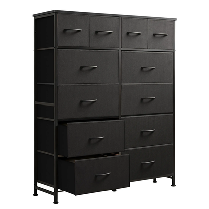 12-Drawer Fabric Dresser with Wood Top & Metal Frame